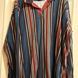 Vintage Duck Head Striped Long Sleeve Polo Shirt